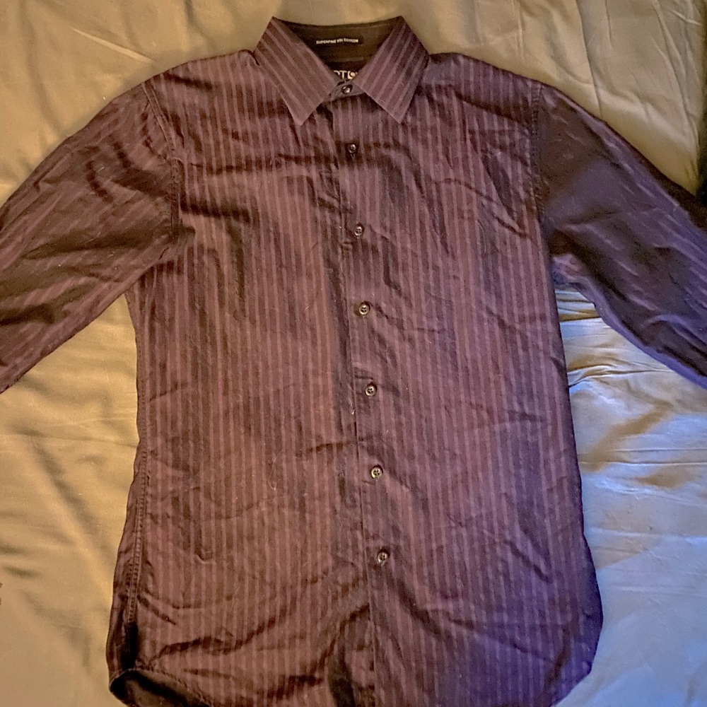 Black and purple stripped dress shirt